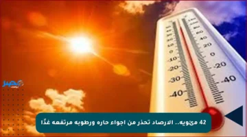 42 مئوية.. الأرصاد تحذر من أجواء حارة ورطوبة مرتفعة غدًا